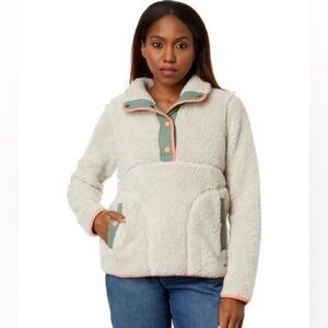 L.L. Bean Women's Cream Sherpa Fleece Pullover, Size XS